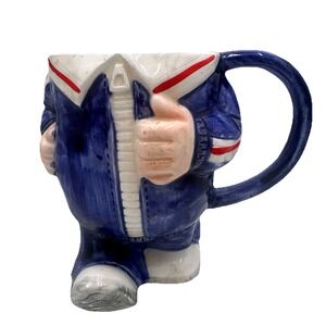 Novelty Thumbs Up Mug Blue White‎ Red Ceramic Unique Coffee Tea Cup